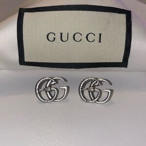 Authentic Gucci Silver Snake Stud Earrings